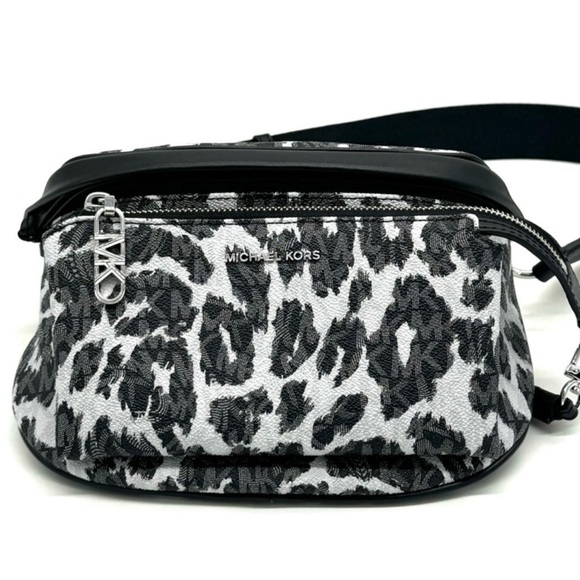 Michael Kors Medium Slater Sling Pack Chain Messenger Crossbody Bag Black Multi - Picture 3 of 11